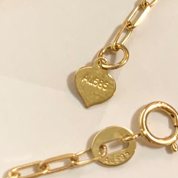 14K Gold Paper Clip Chain Link Bracelet NEW/NEVER WORN - Picture 5 of 5